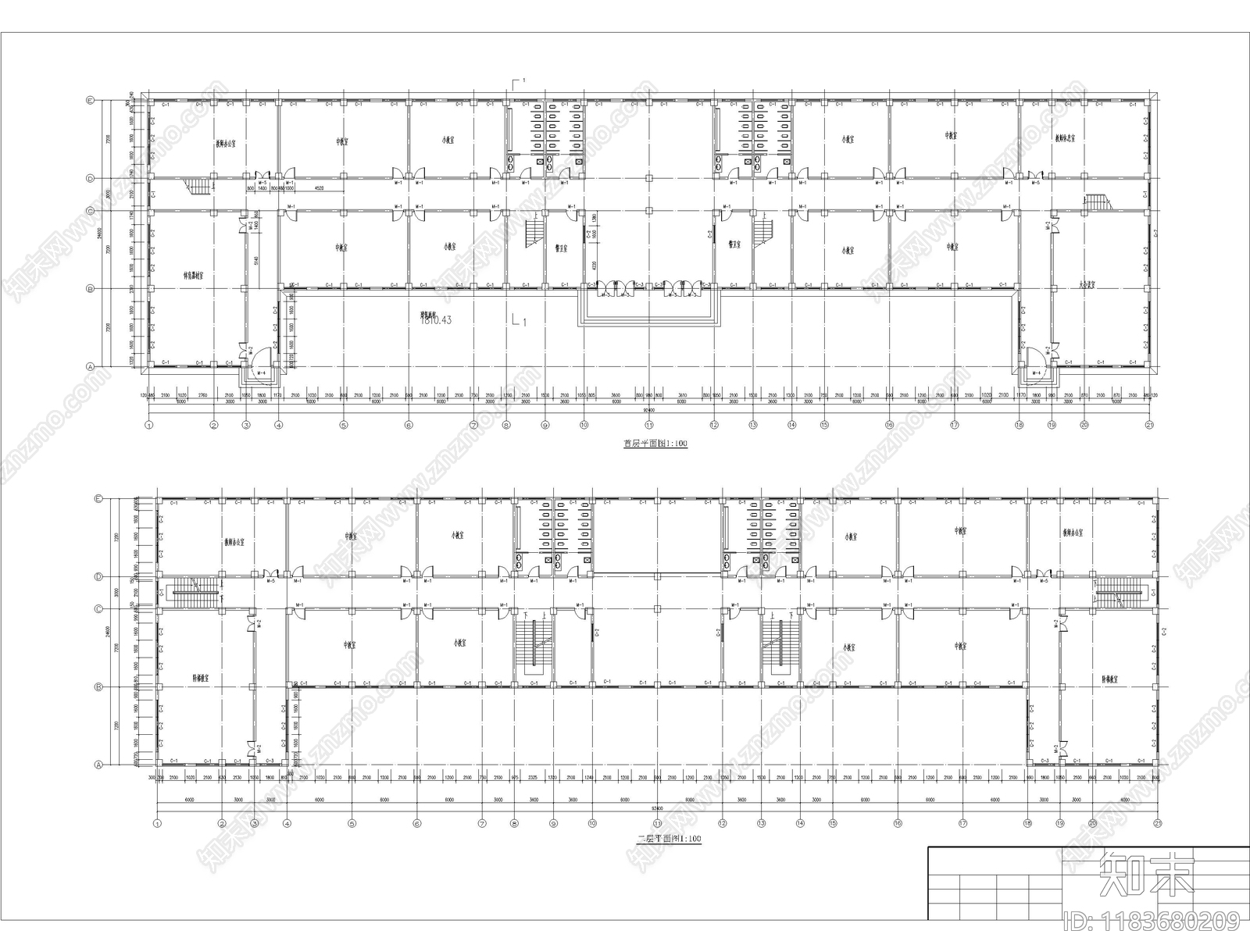 现代其他教育空间cad施工图下载【ID:1183680209】