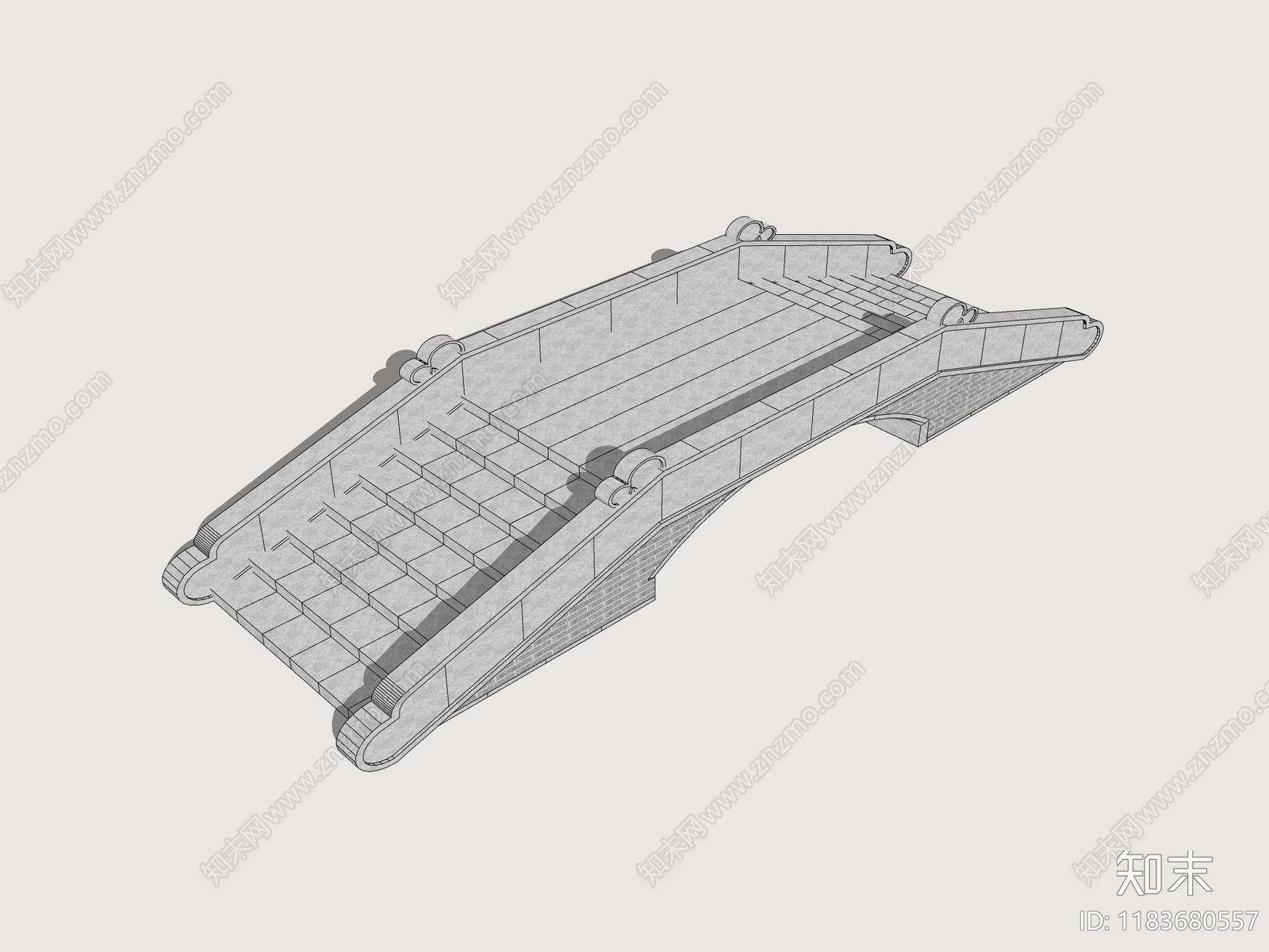 中式景观桥SU模型下载【ID:1183680557】
