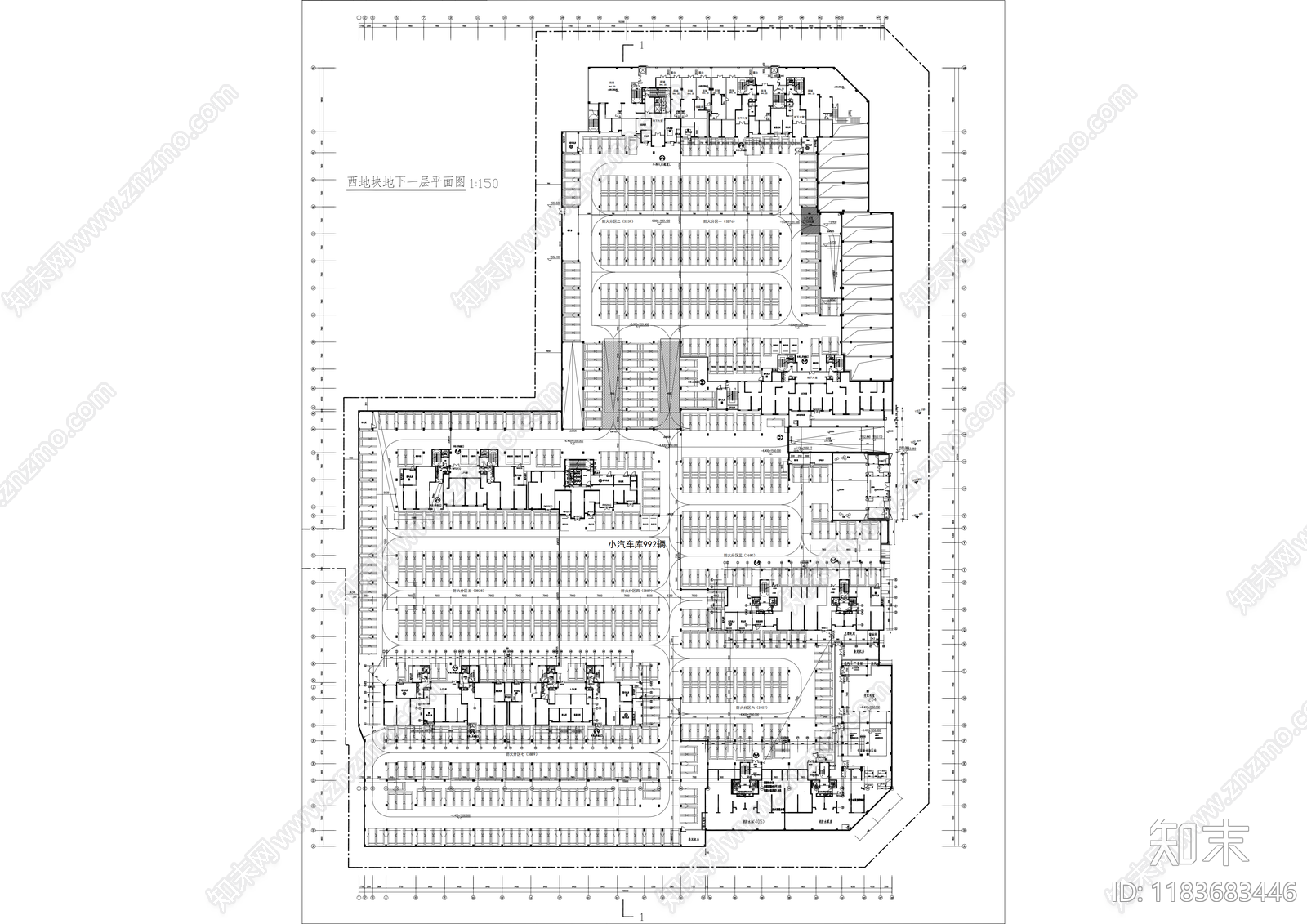 现代住宅楼建筑cad施工图下载【ID:1183683446】