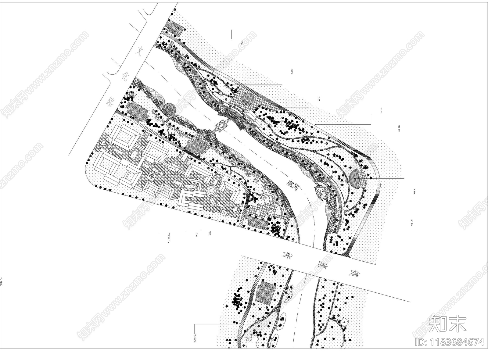 现代公园景观cad施工图下载【ID:1183684674】