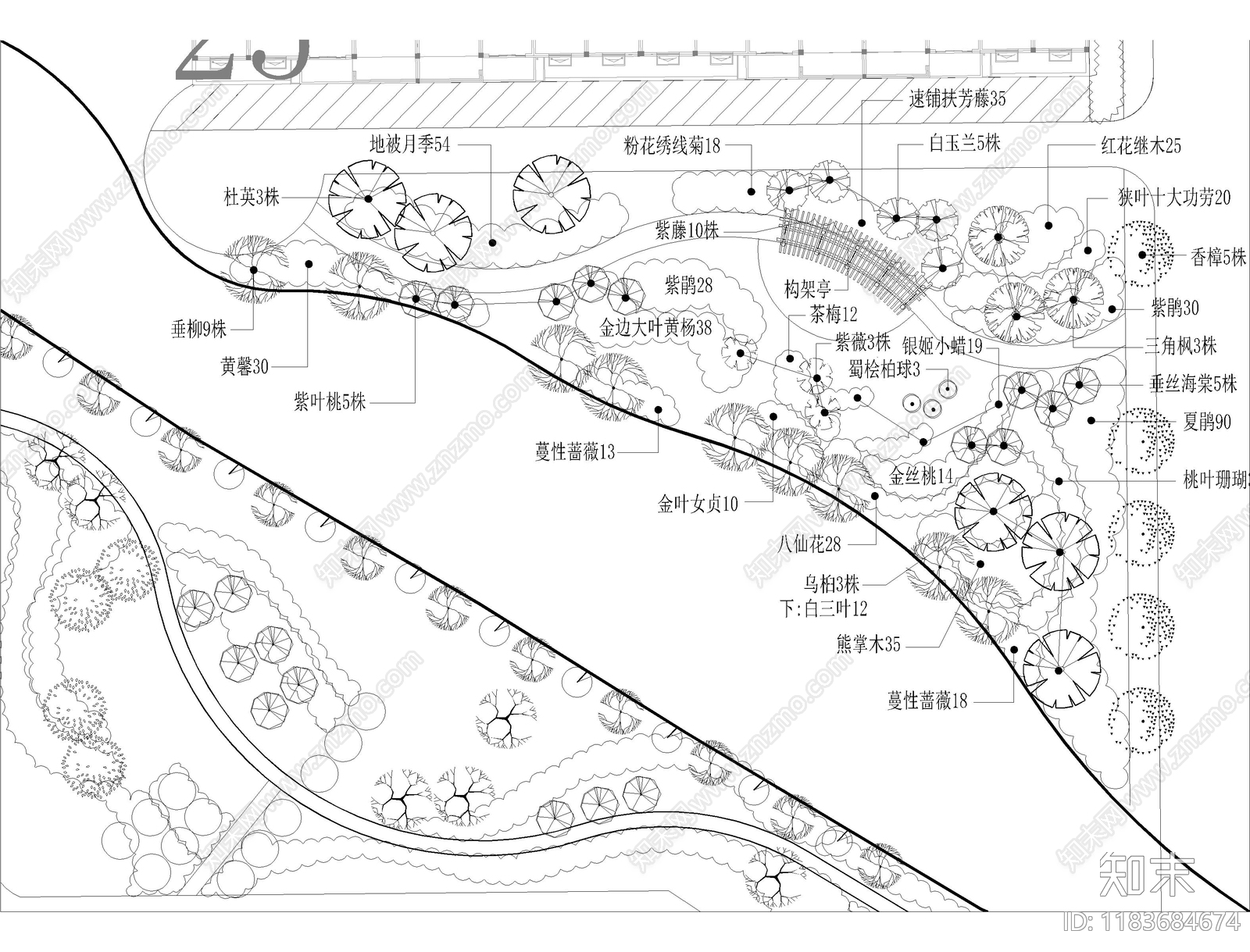 现代公园景观cad施工图下载【ID:1183684674】