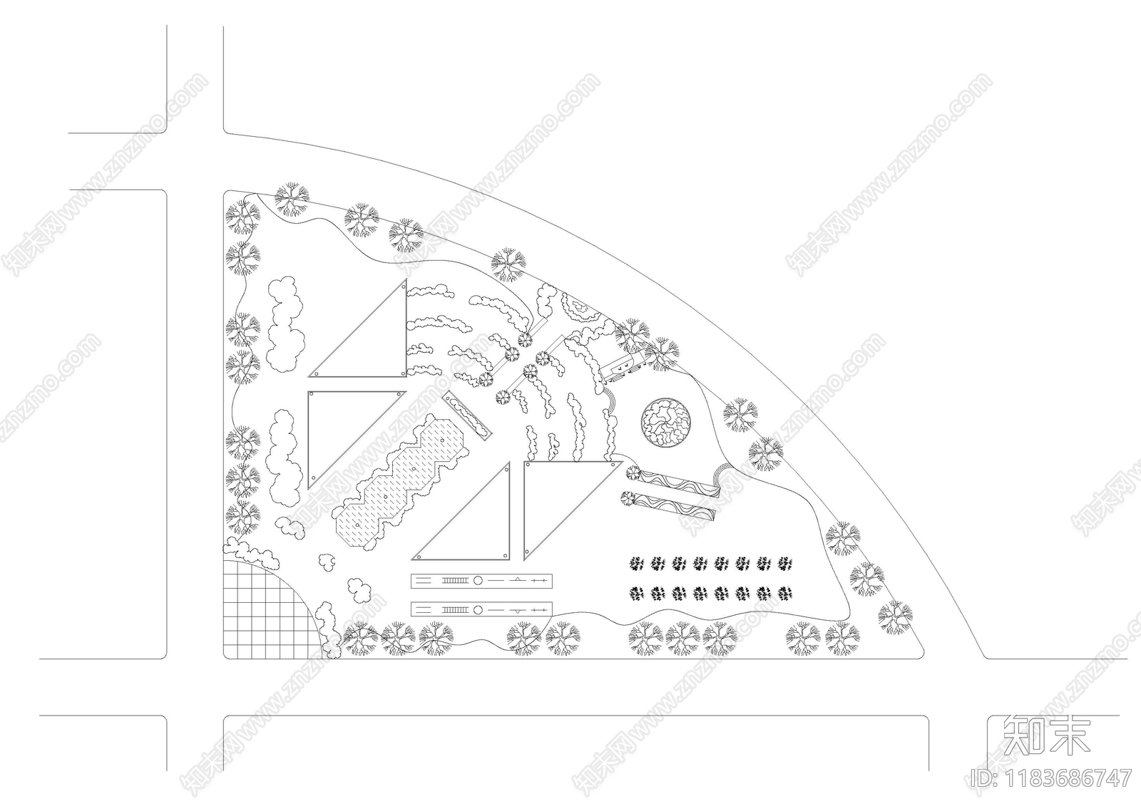 现代新中式公园景观施工图下载【ID:1183686747】