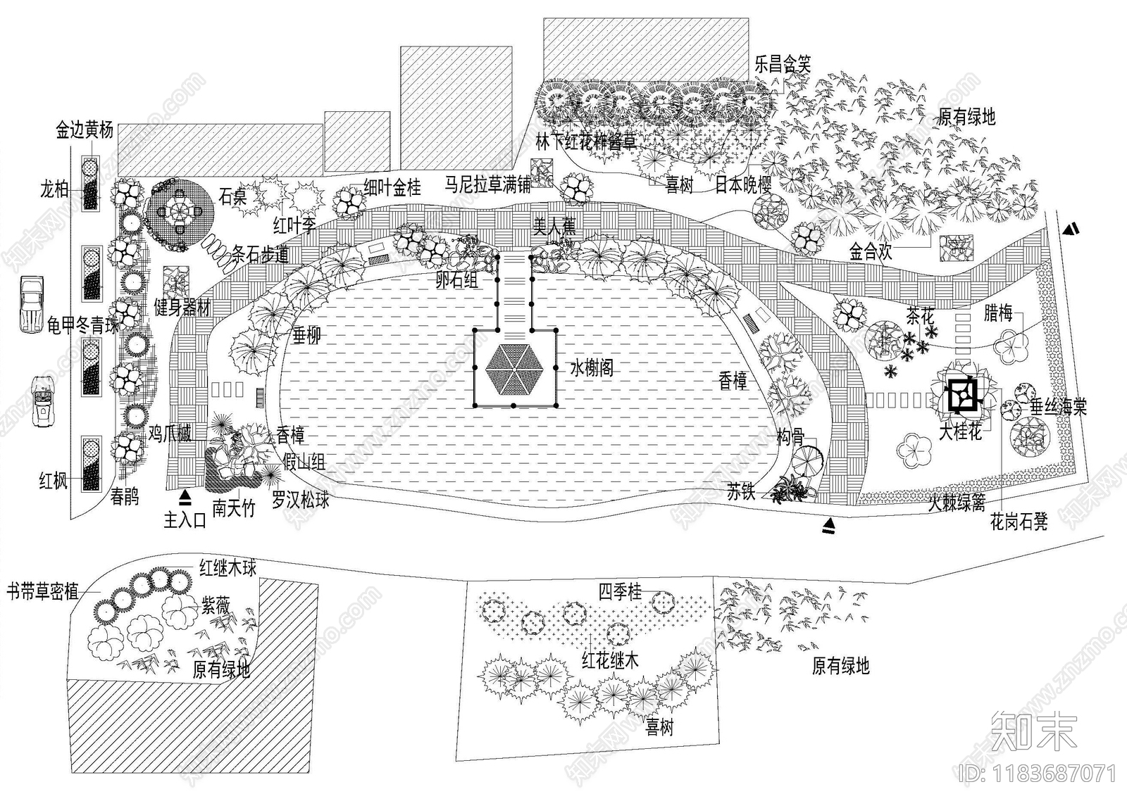 现代新中式公园景观施工图下载【ID:1183687071】