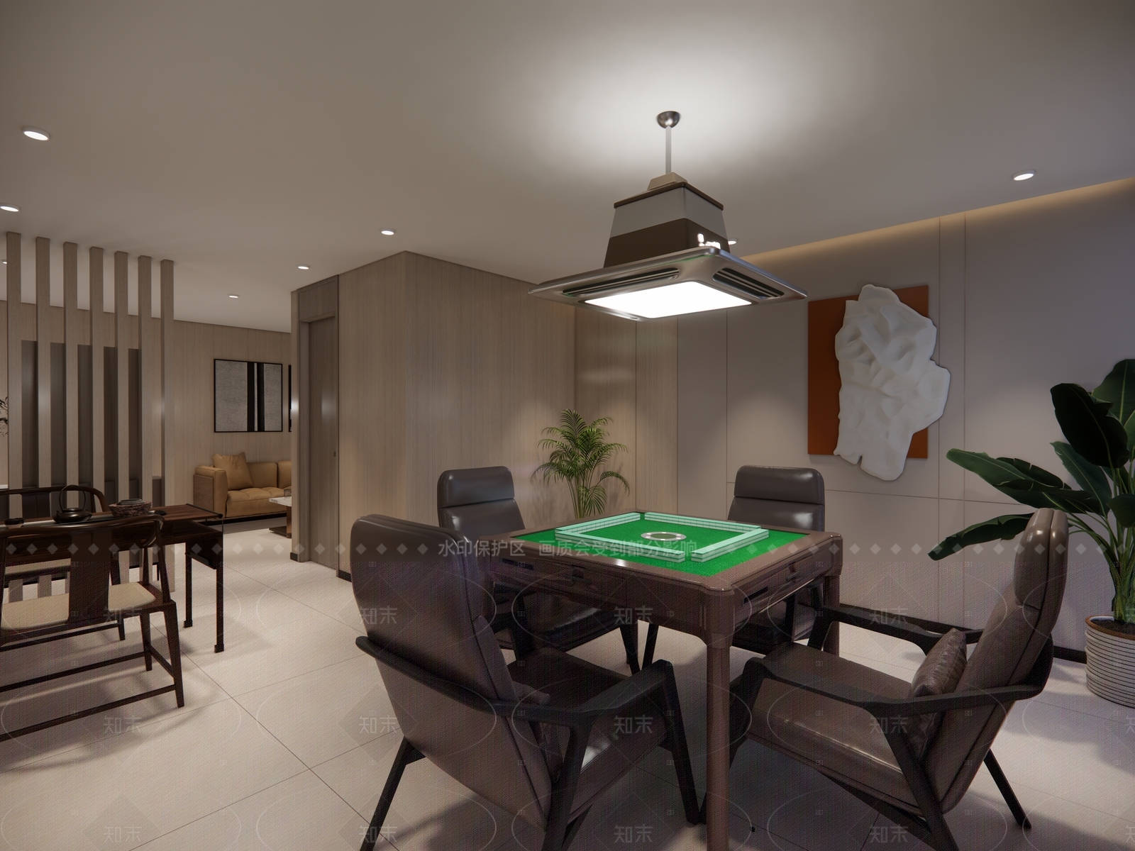 现代棋牌室SU模型下载【ID:1188298485】