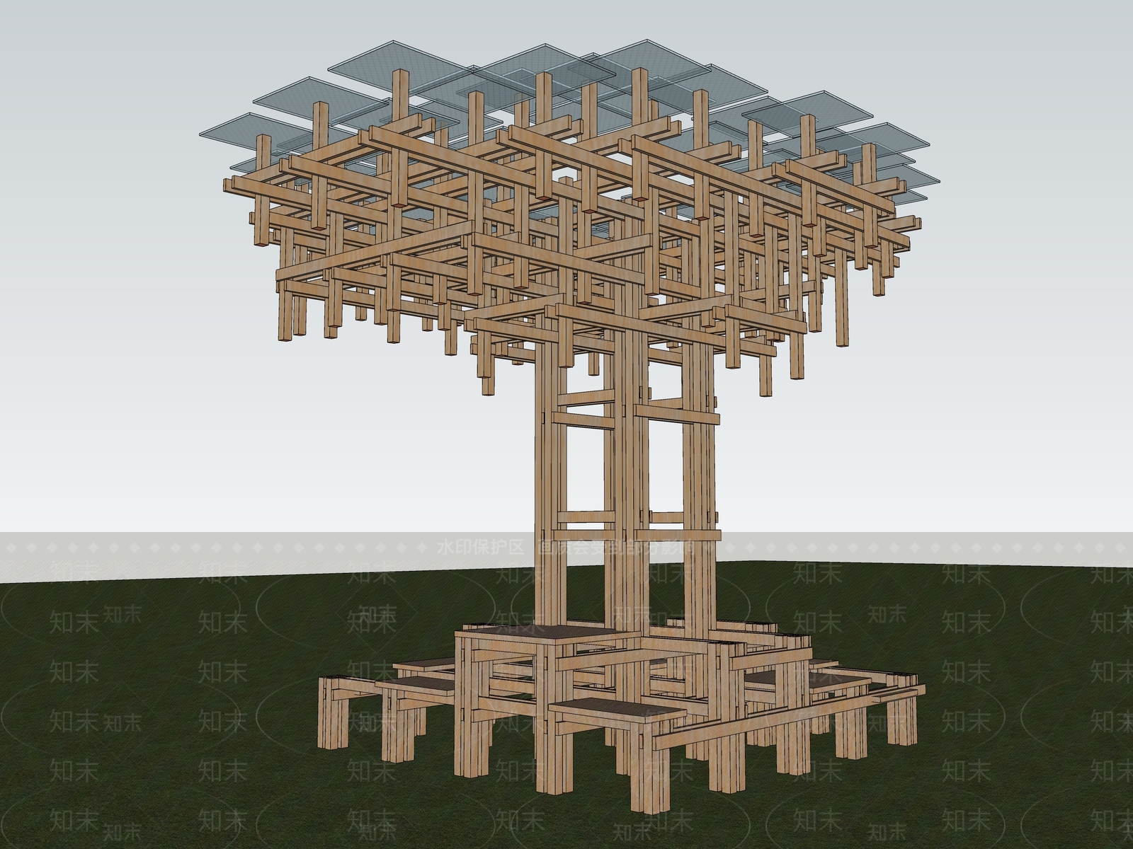 现代新中式其他景观小建筑SU模型下载【ID:1183689949】