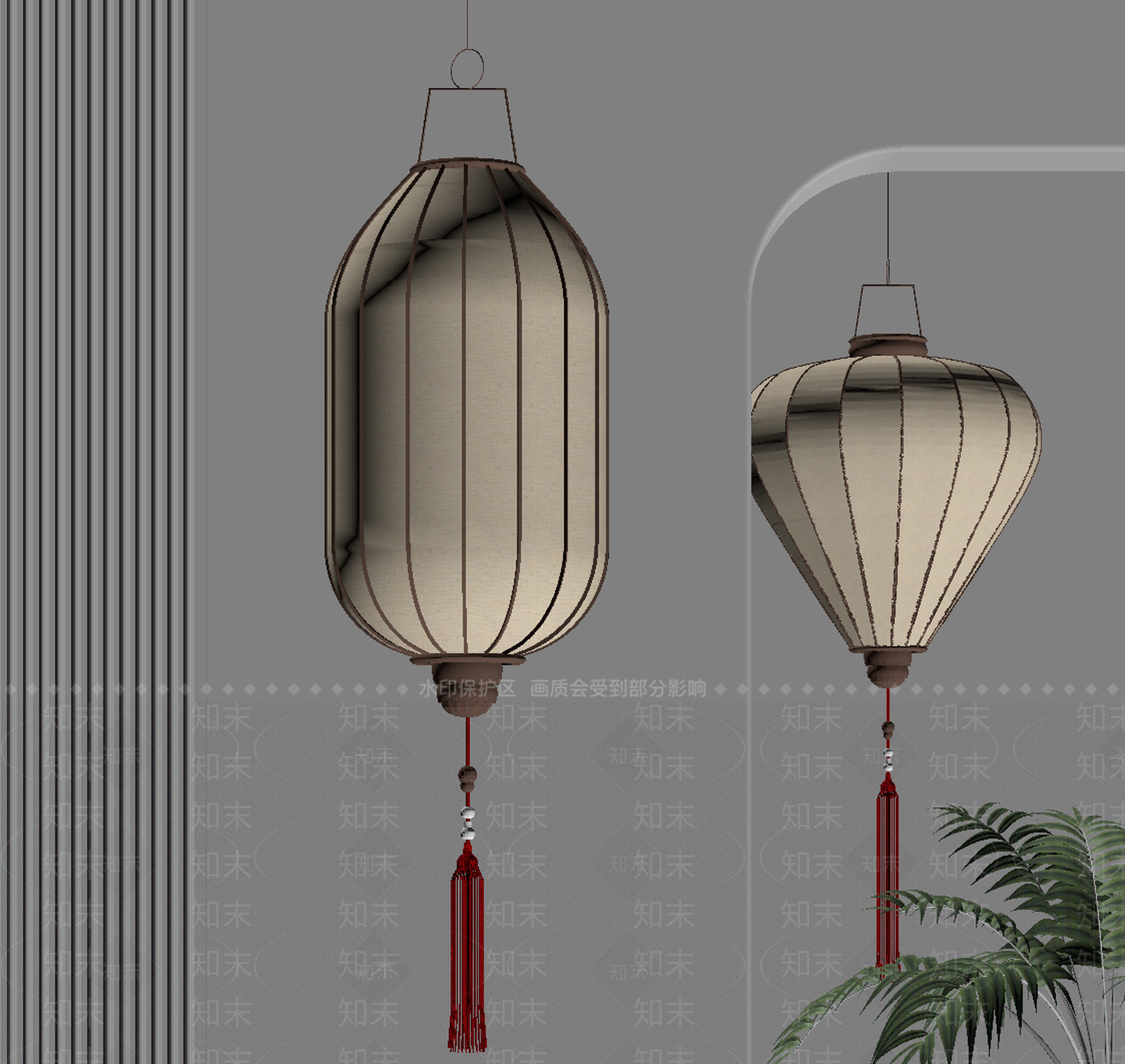 新中式中式灯笼SU模型下载【ID:1183694582】