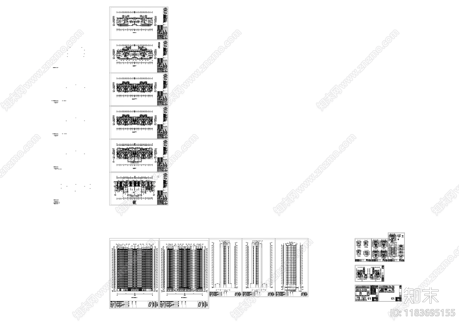 现代住宅楼建筑cad施工图下载【ID:1183695155】