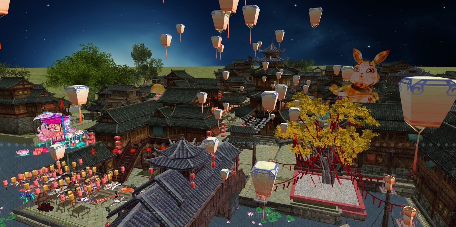 现代新中式鸟瞰规划SU模型下载【ID:1183697595】
