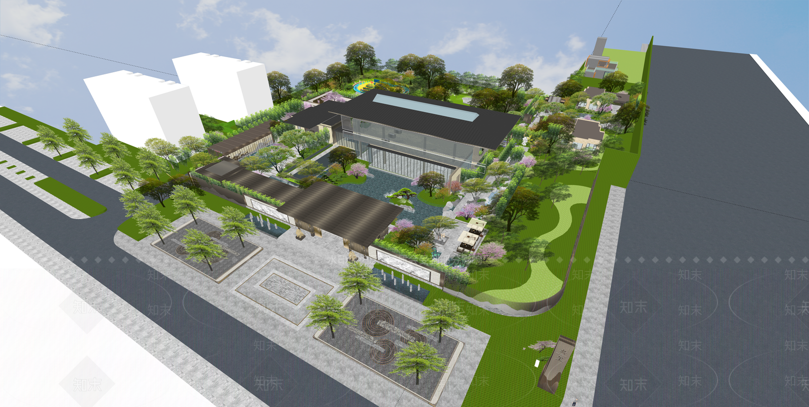 新中式其他商业建筑SU模型下载【ID:1183696459】