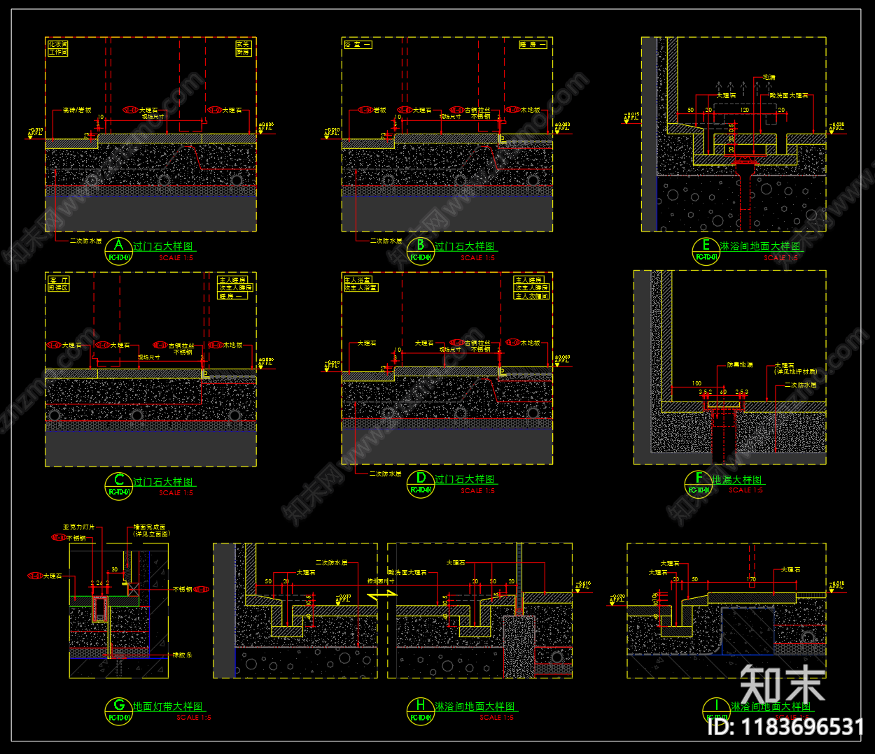 现代简约家装图库cad施工图下载【ID:1183696531】