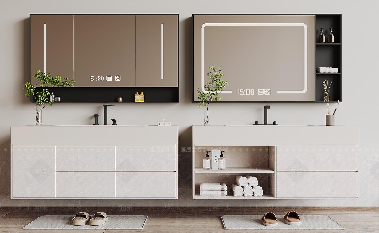现代浴室柜SU模型下载【ID:1183697654】