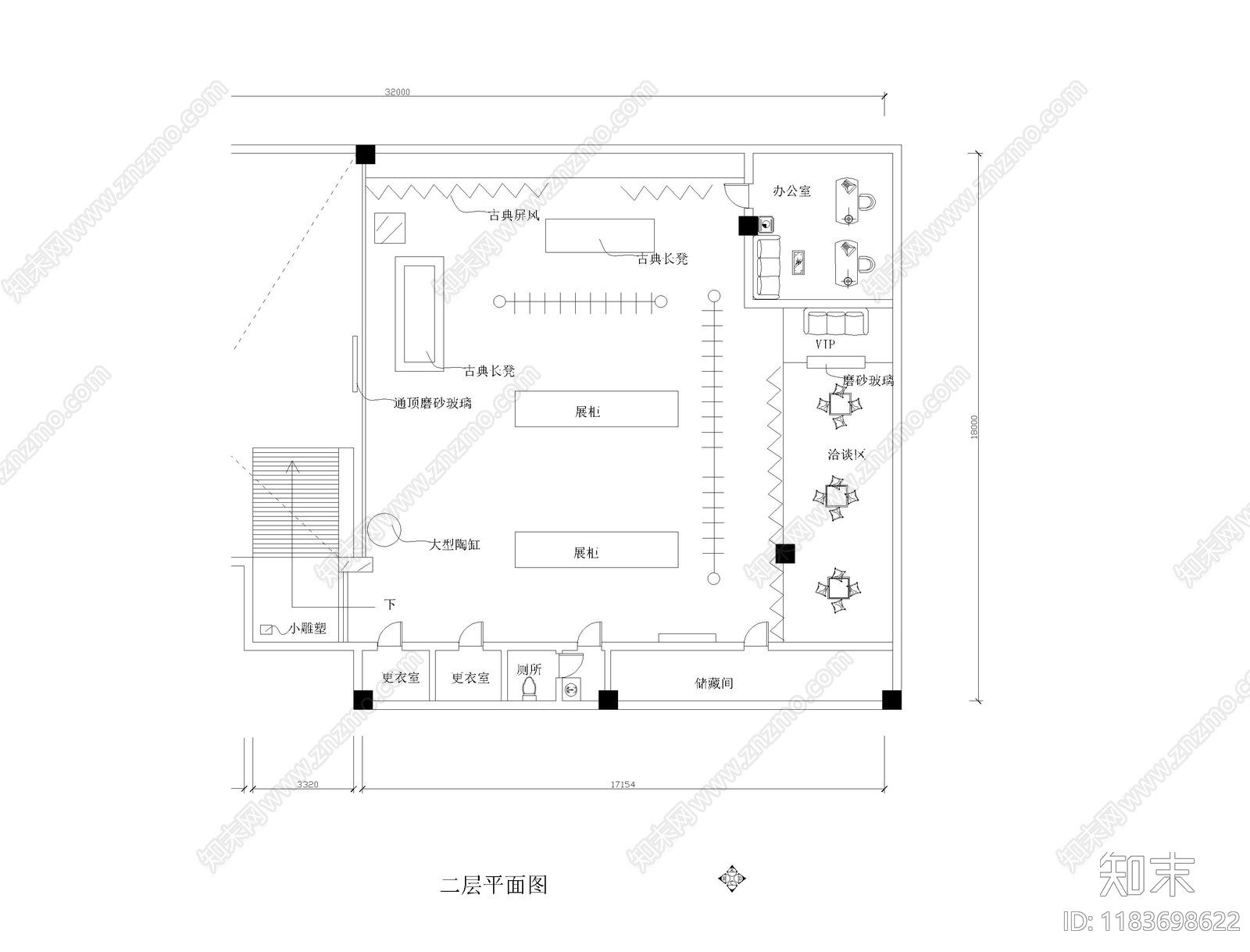 现代服装店cad施工图下载【ID:1183698622】