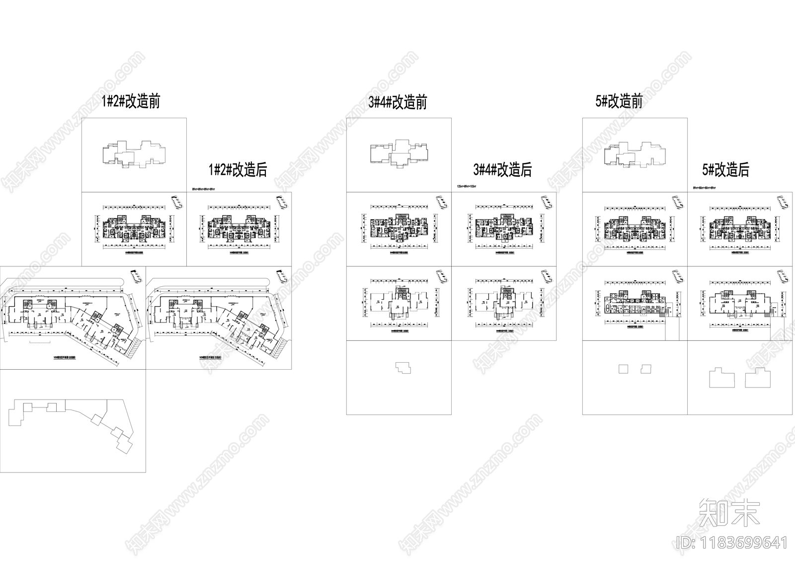 现代住宅楼建筑cad施工图下载【ID:1183699641】