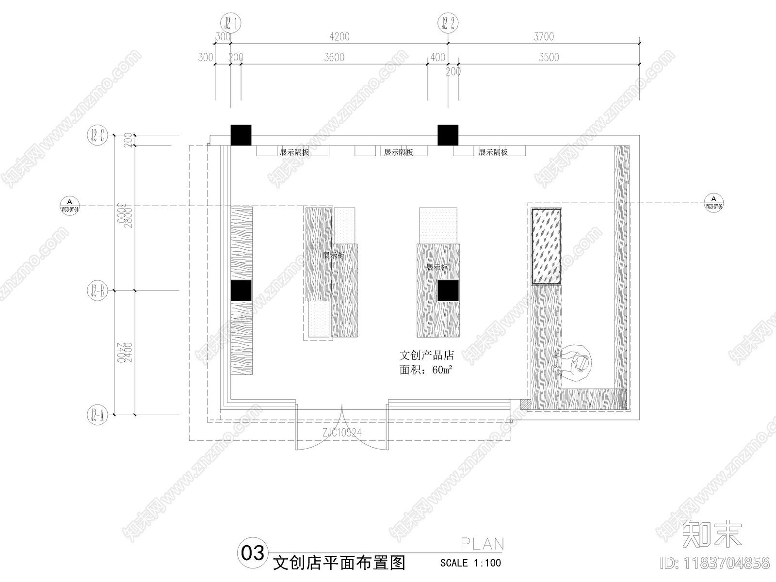 20套文创店特产店礼品店商店店铺CAD施工图纸cad施工图下载【ID:1183704858】