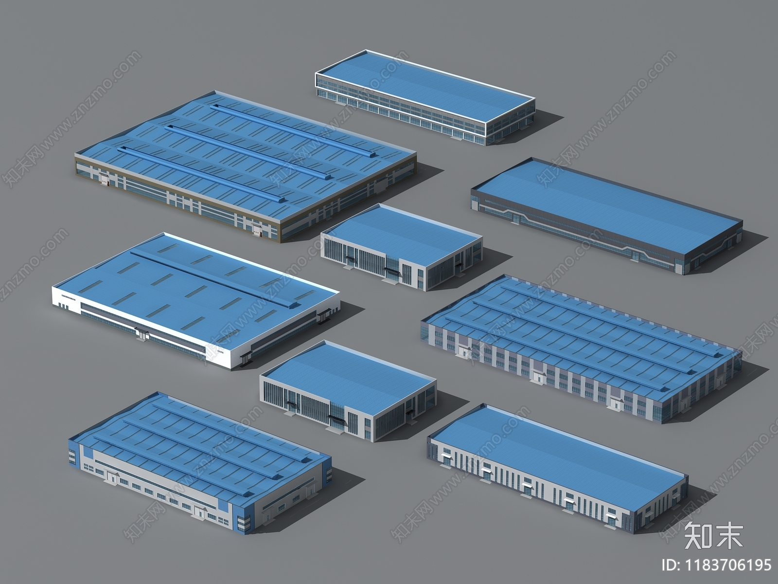 现代厂房3D模型下载【ID:1183706195】