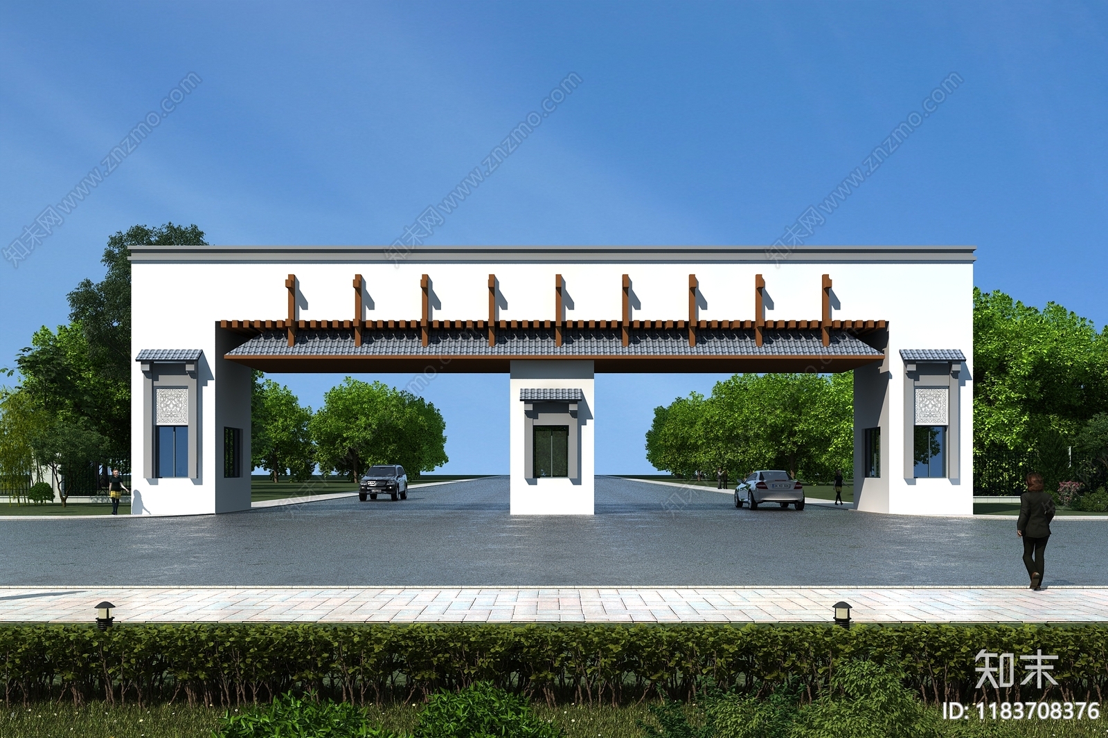 新中式现代其他建筑外观3D模型下载【ID:1183708376】