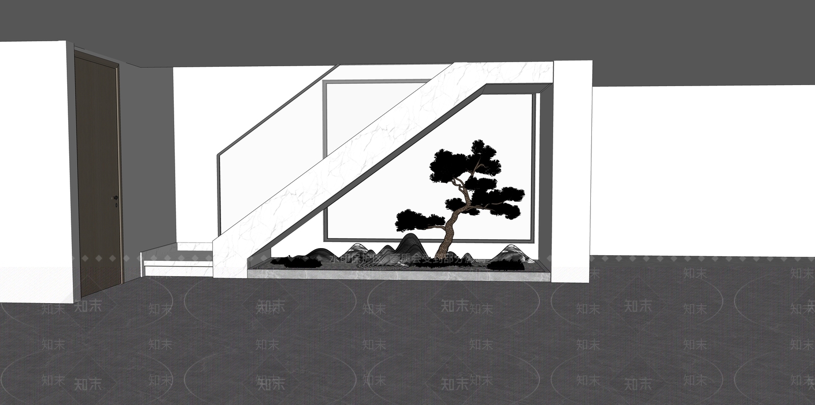 现代楼梯SU模型下载【ID:1183710771】