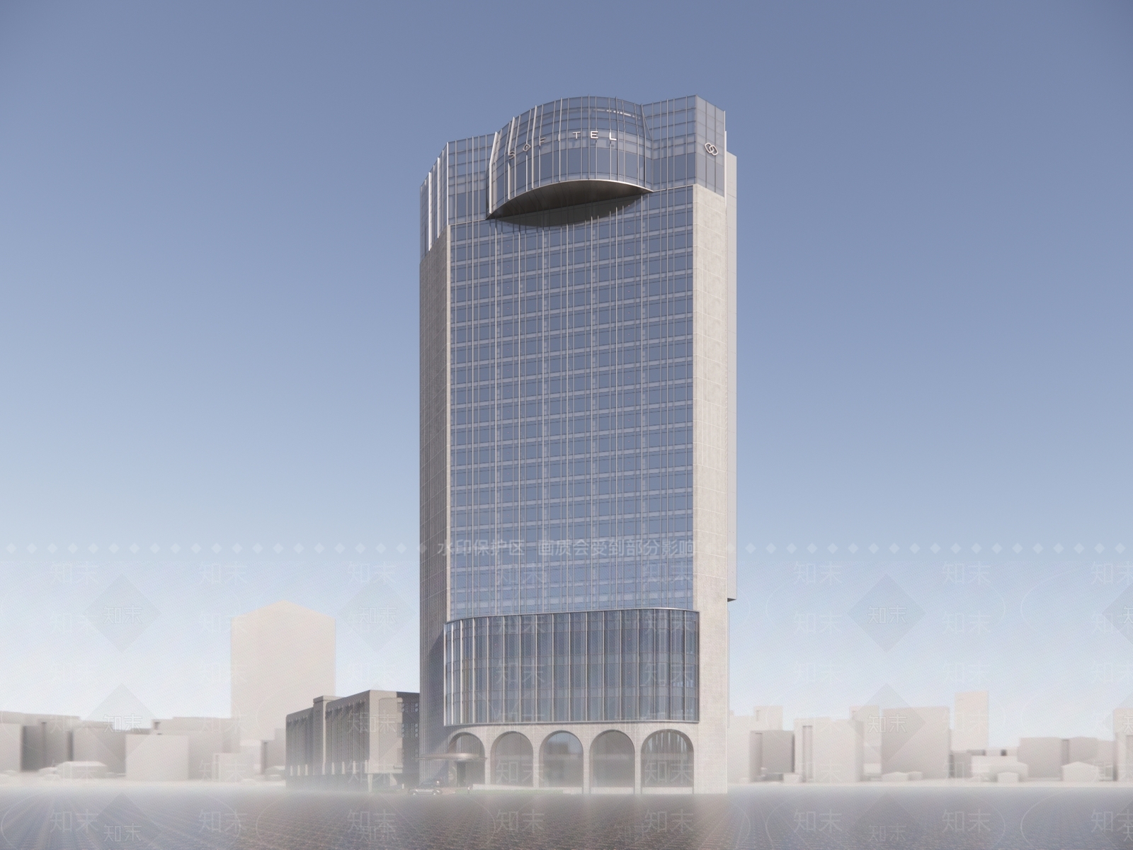 现代酒店建筑SU模型下载【ID:1183711825】