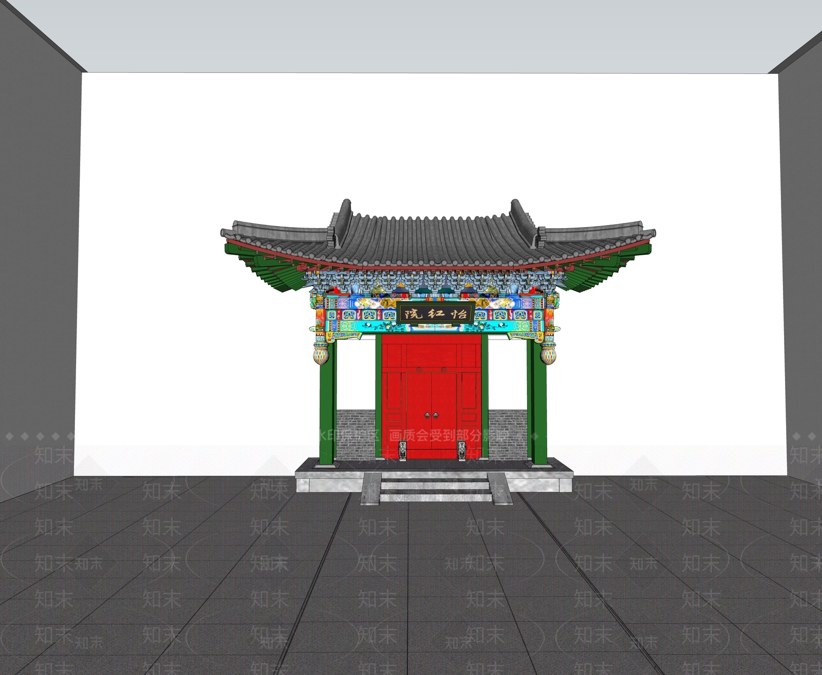 中式风格建筑SU模型下载【ID:1183712071】
