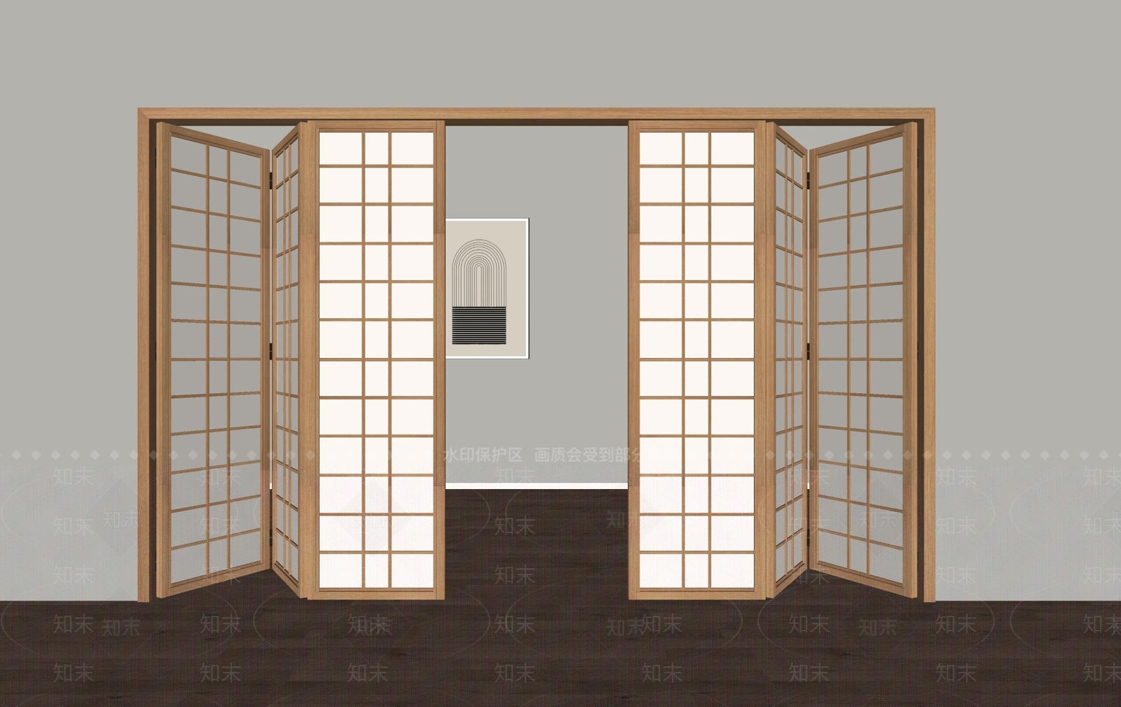 日式折叠门SU模型下载【ID:1183717725】