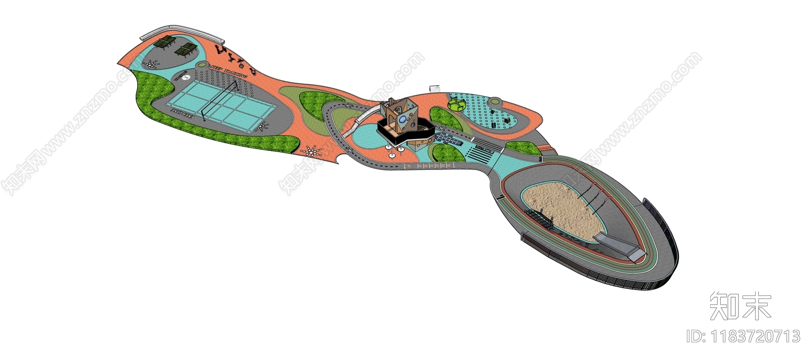 现代儿童游乐区SU模型下载【ID:1183720713】