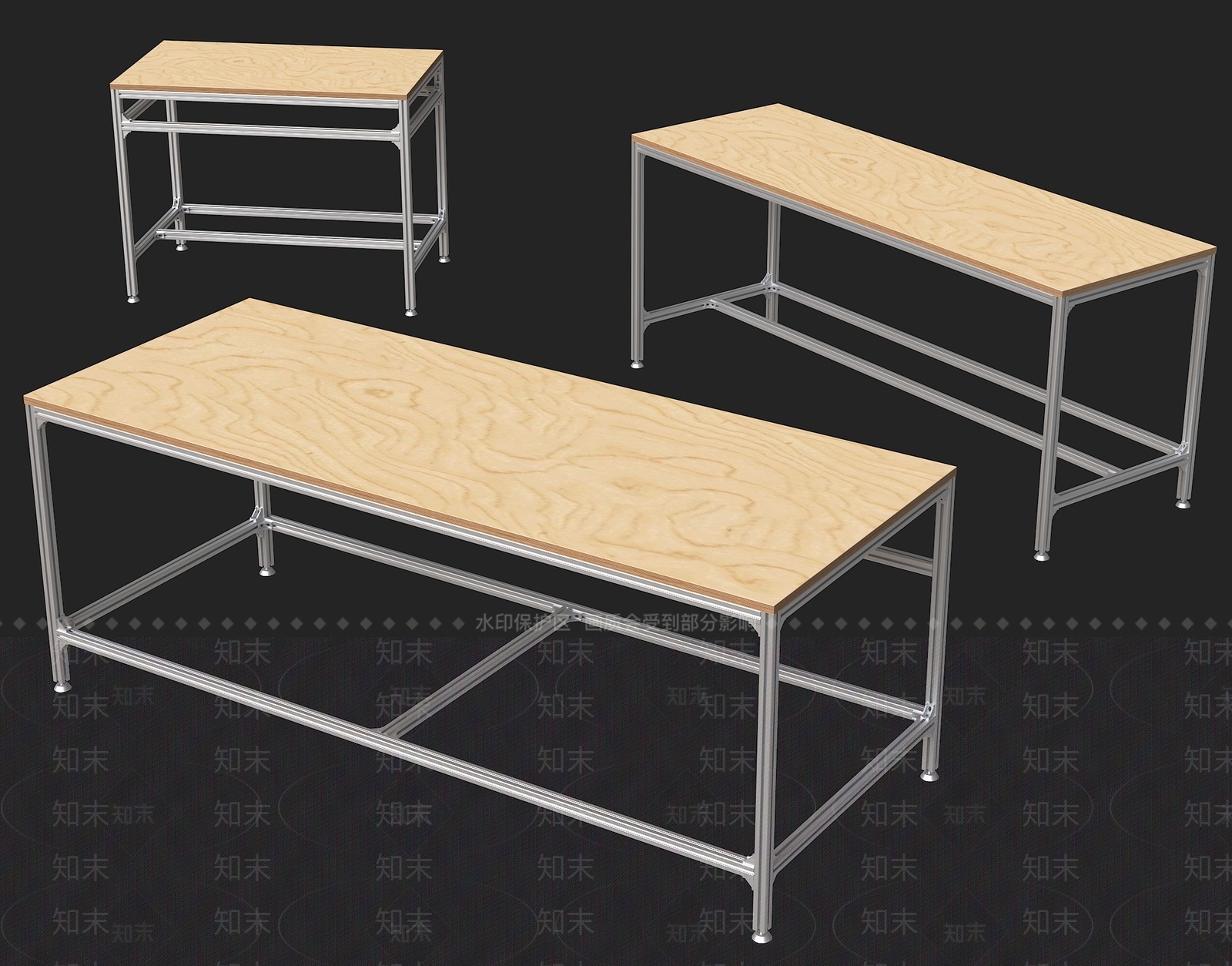 现代办公桌3D模型下载【ID:1183724538】