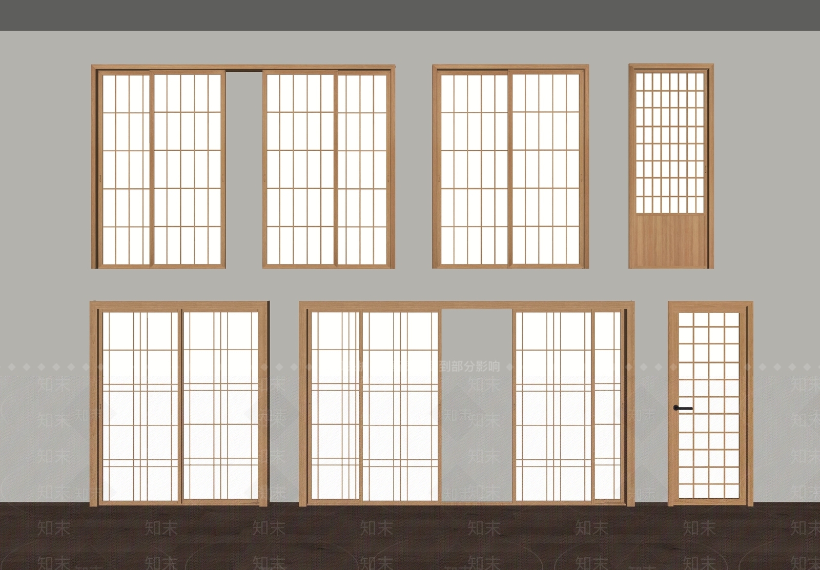 日式推拉门SU模型下载【ID:1183725153】