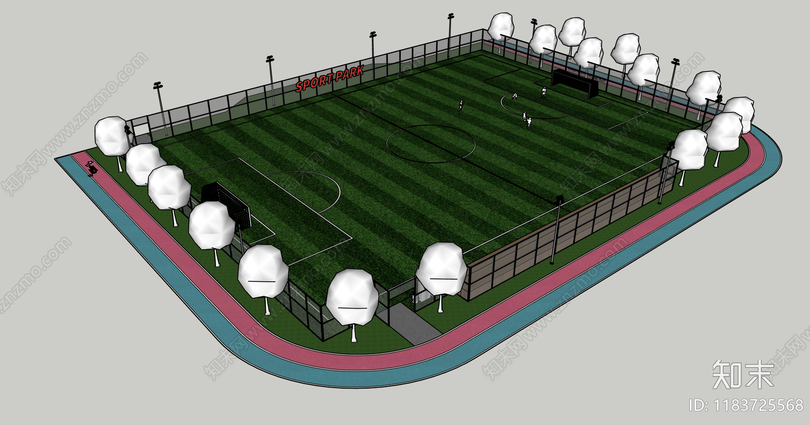 现代足球场SU模型下载【ID:1183725568】