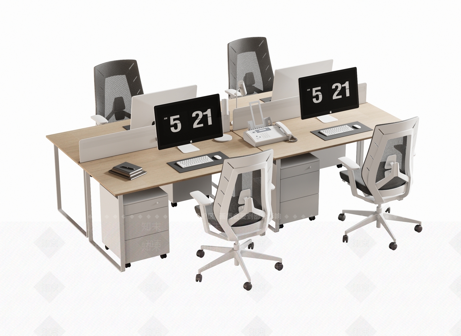 现代办公桌椅3D模型下载【ID:1183726587】