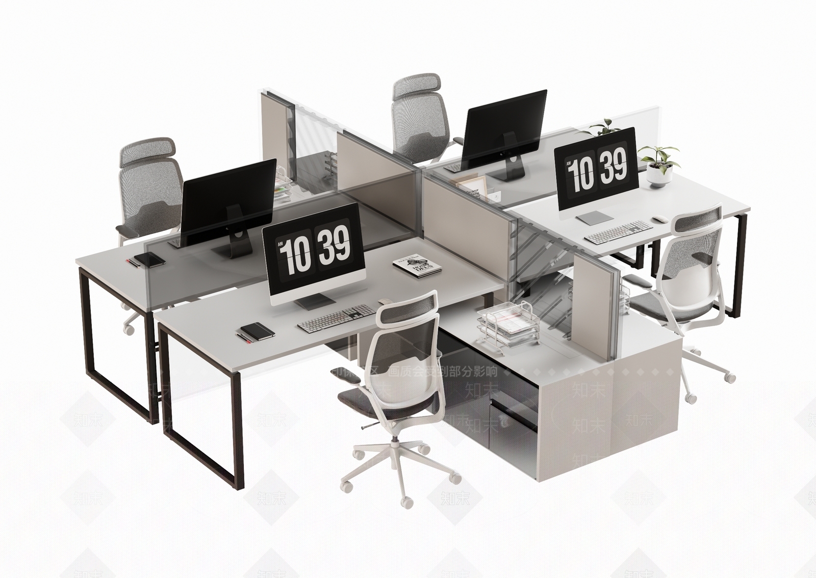 现代办公桌椅3D模型下载【ID:1183727193】