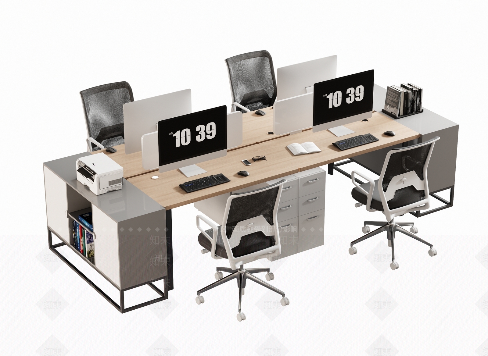 现代办公桌椅3D模型下载【ID:1183727275】