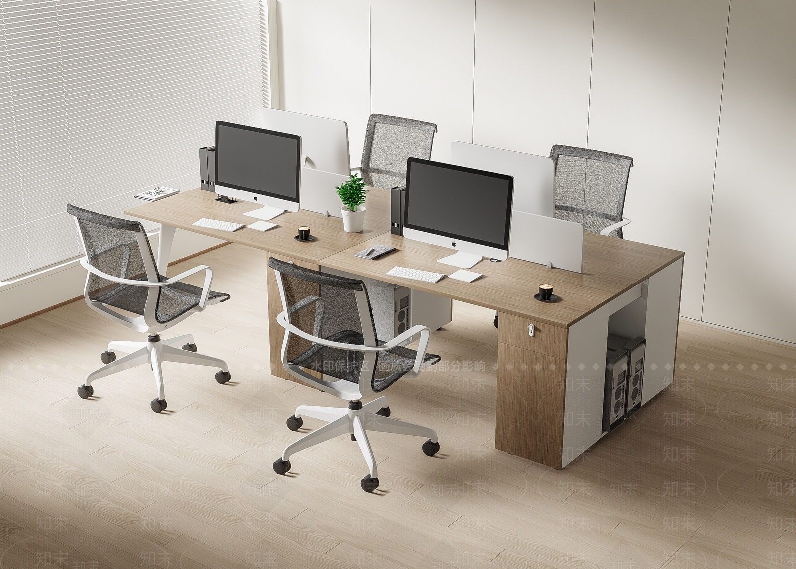 现代办公桌椅3D模型下载【ID:1183727593】