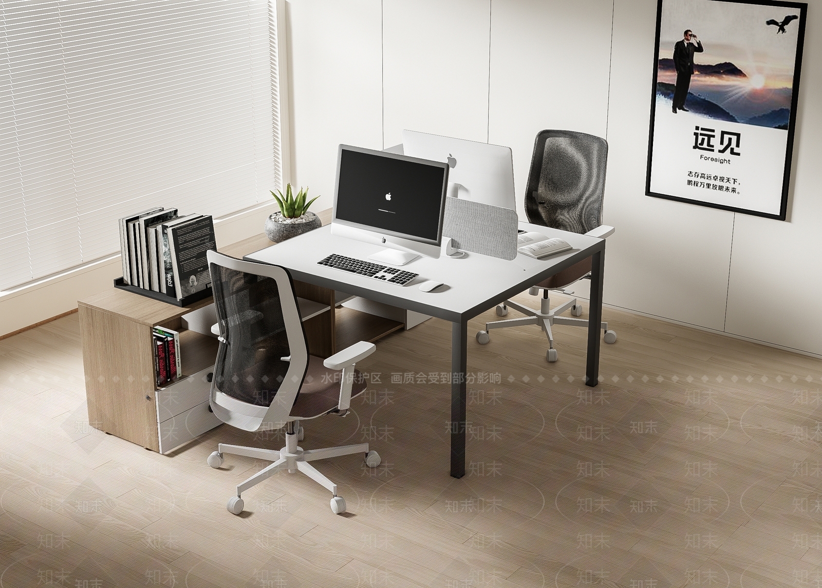 现代办公桌椅3D模型下载【ID:1183728033】