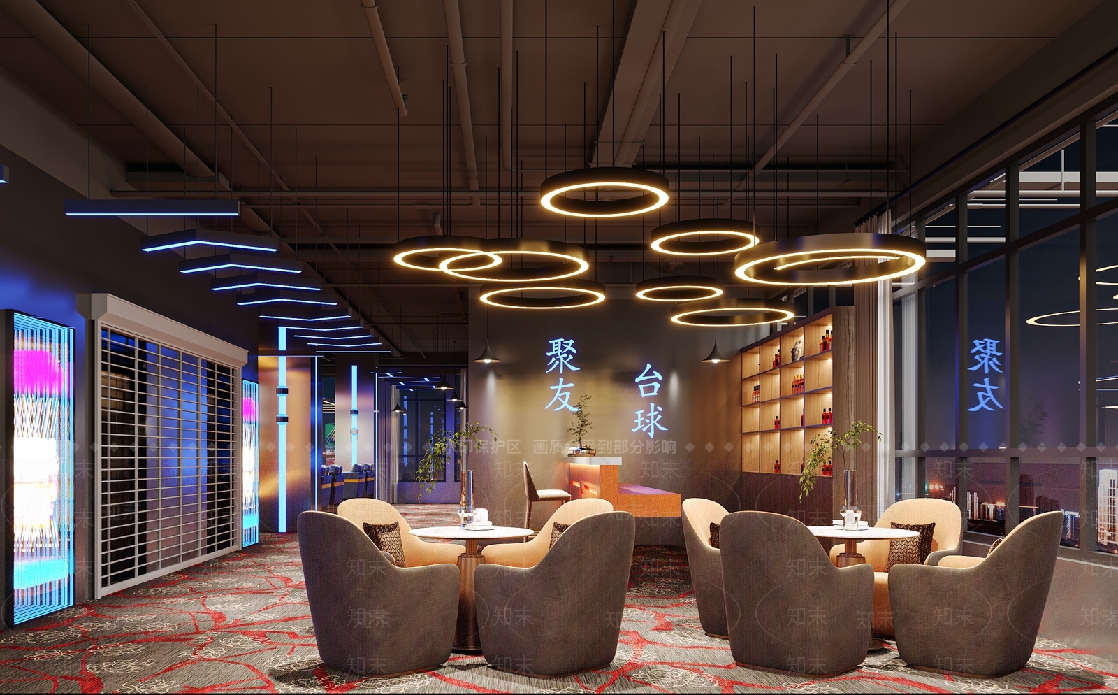 现代台球室3D模型下载【ID:1183730224】