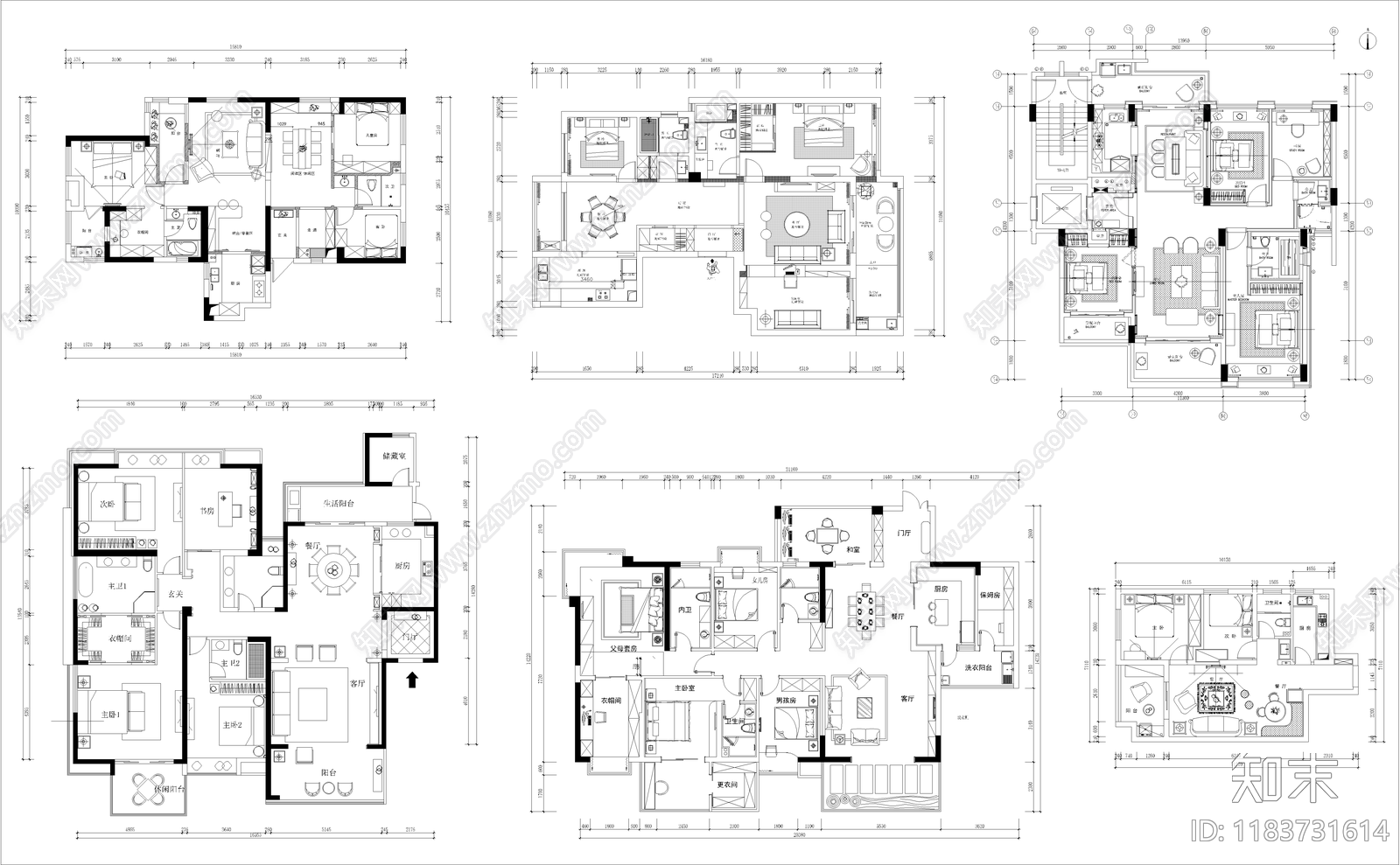 建筑平面图cad施工图下载【ID:1183731614】