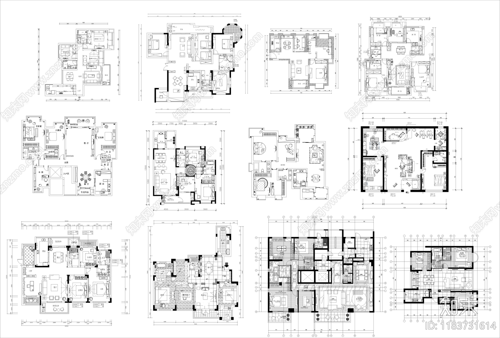 建筑平面图cad施工图下载【ID:1183731614】