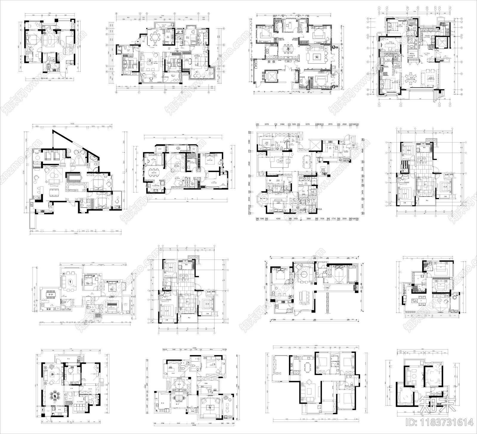 建筑平面图cad施工图下载【ID:1183731614】