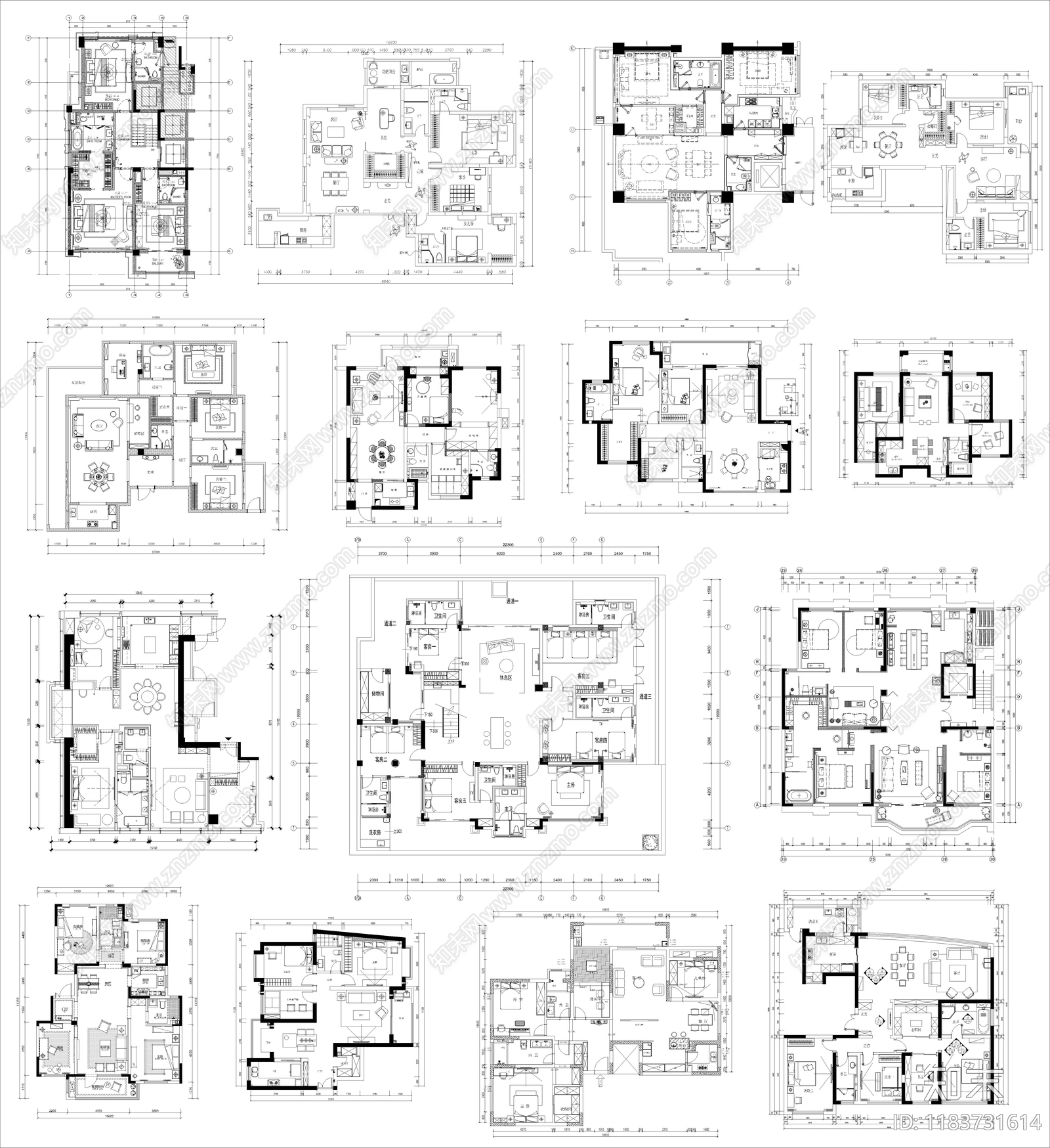 建筑平面图cad施工图下载【ID:1183731614】