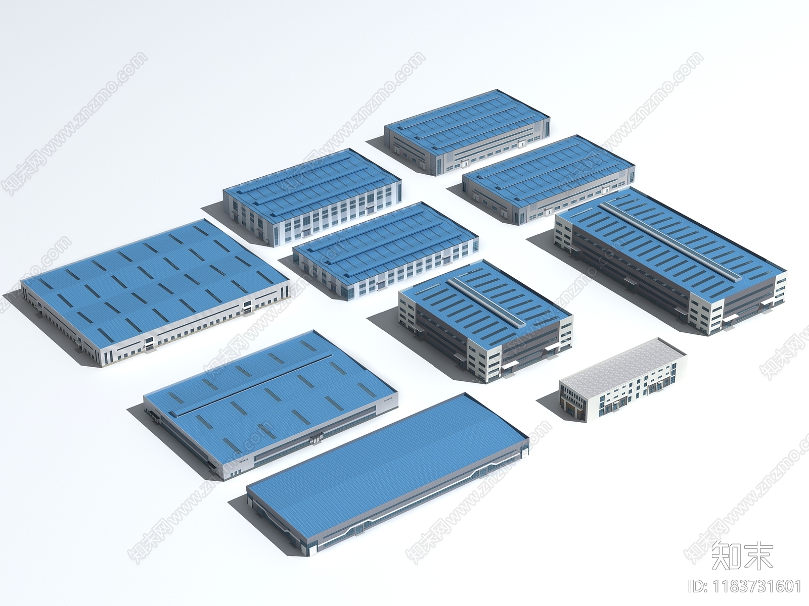 现代厂房3D模型下载【ID:1183731601】