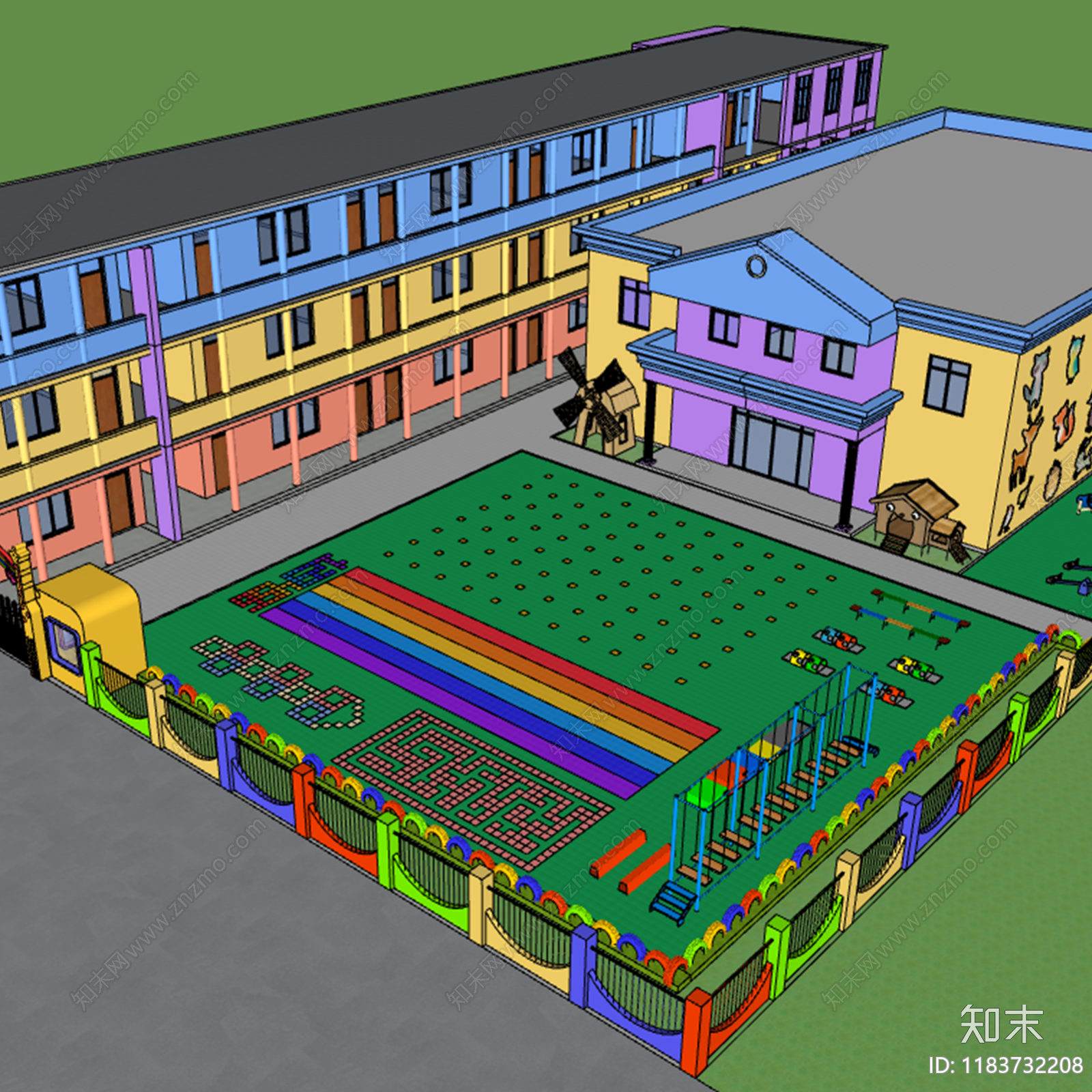 现代幼儿园SU模型下载【ID:1183732208】