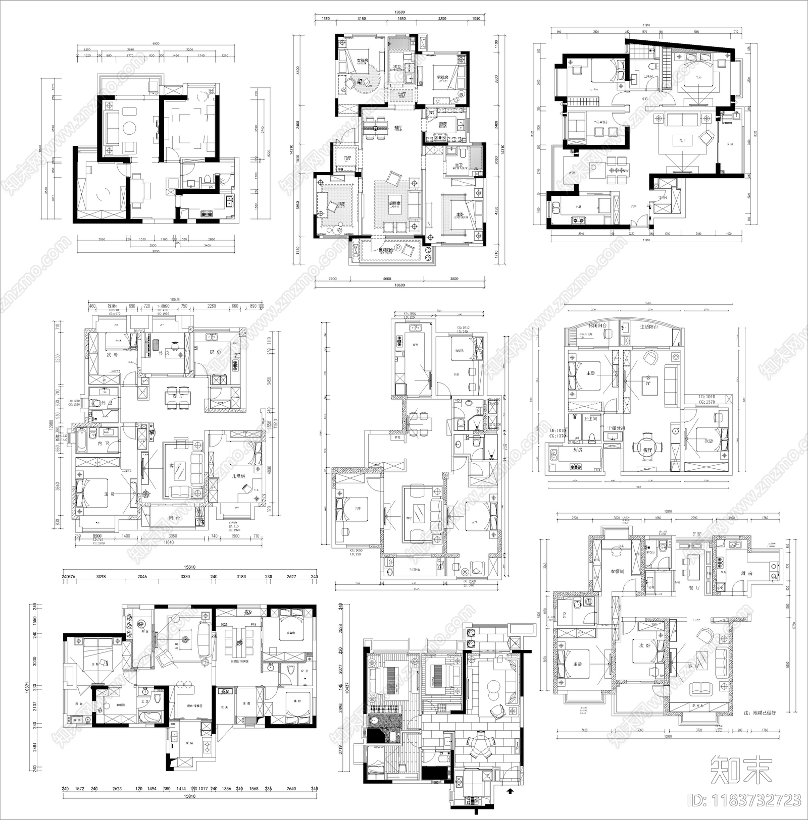 建筑平面图cad施工图下载【ID:1183732723】