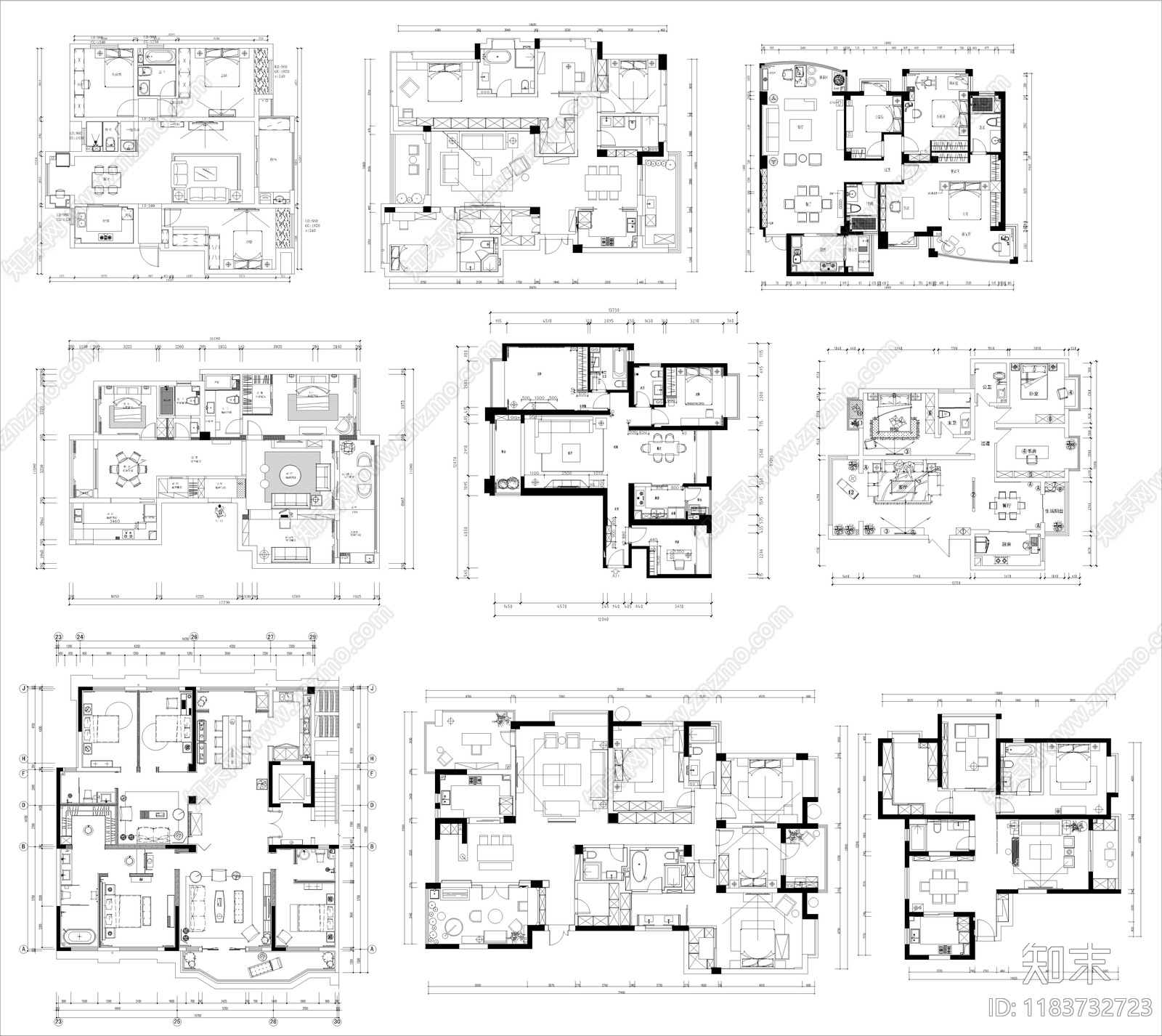 建筑平面图cad施工图下载【ID:1183732723】