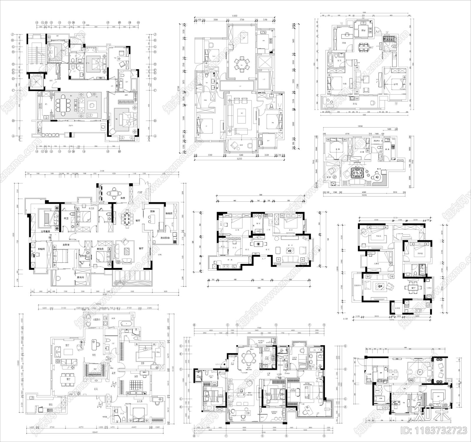 建筑平面图cad施工图下载【ID:1183732723】