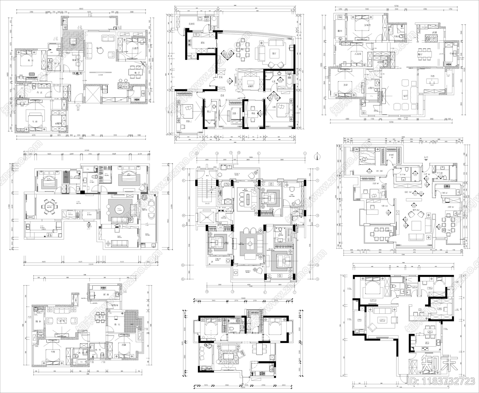 建筑平面图cad施工图下载【ID:1183732723】