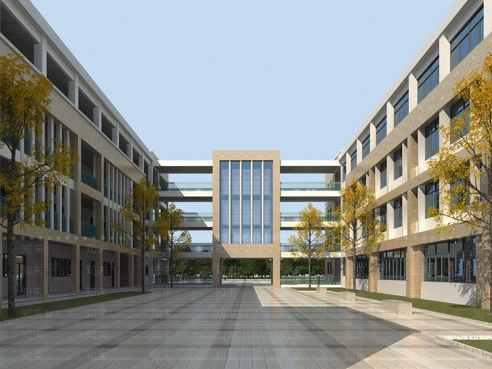 现代学校外观3D模型精品下载_3dmax模型_知末网
