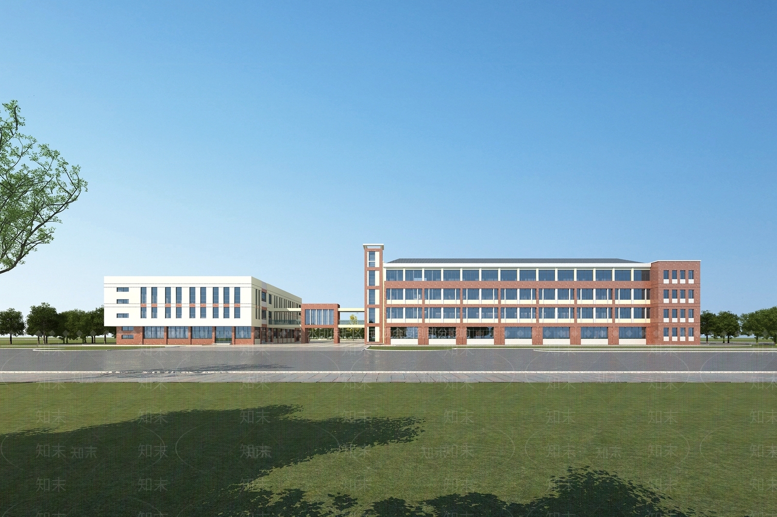 现代学校外观3D模型下载【ID:1183733782】