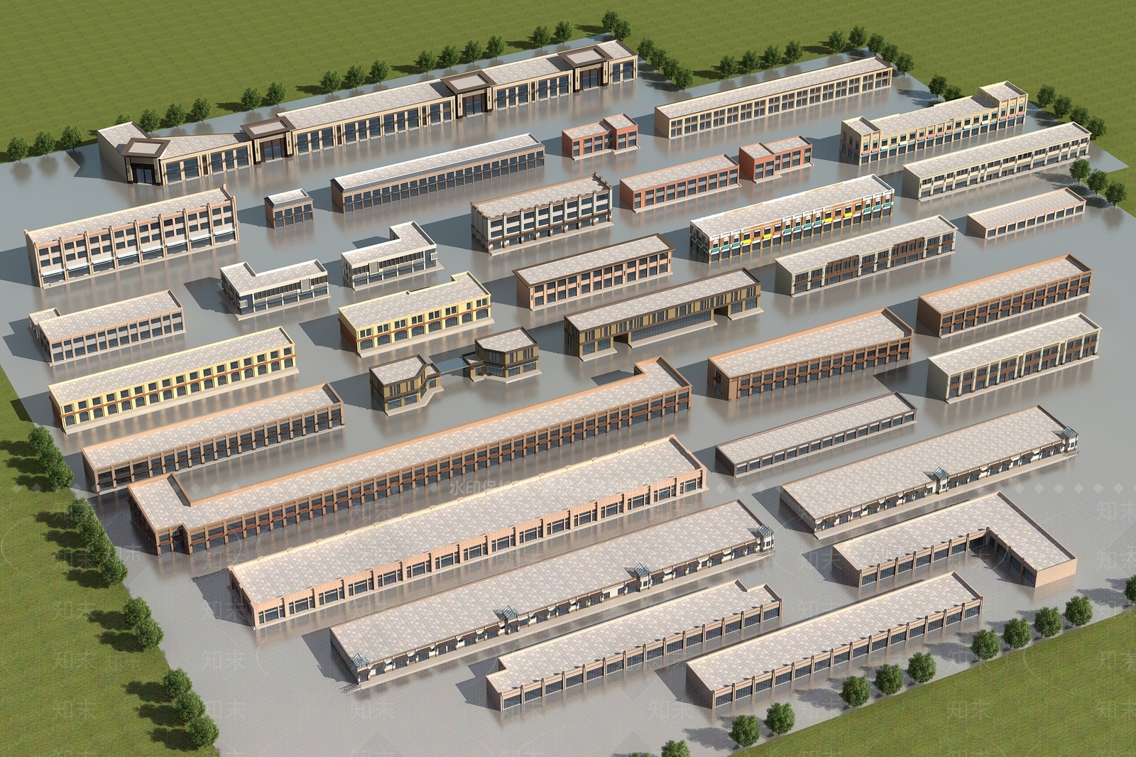 现代商业街3D模型下载【ID:1183736594】