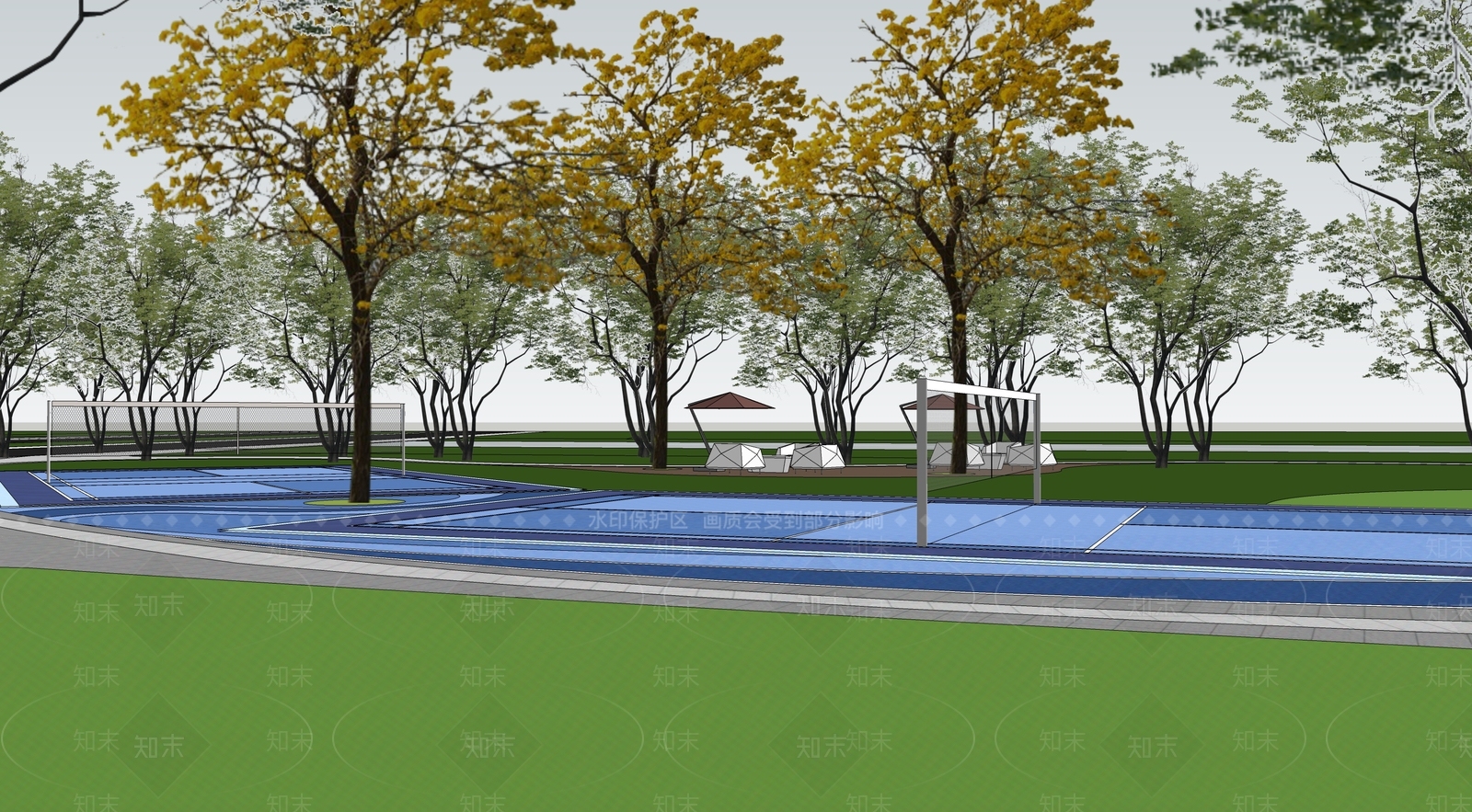 现代体育公园SU模型下载【ID:1183745015】