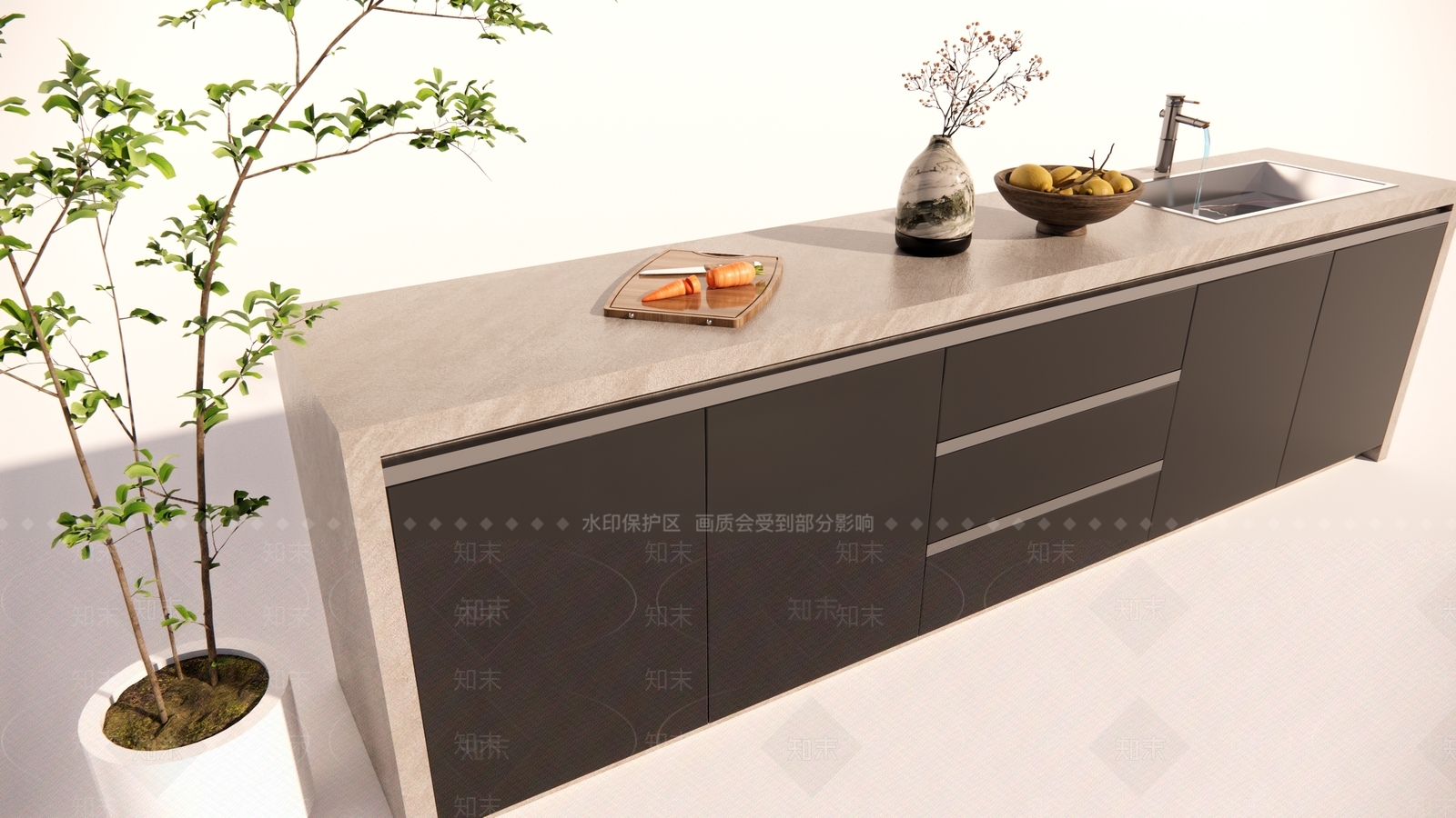 现代新中式浴室柜SU模型下载【ID:1183753211】