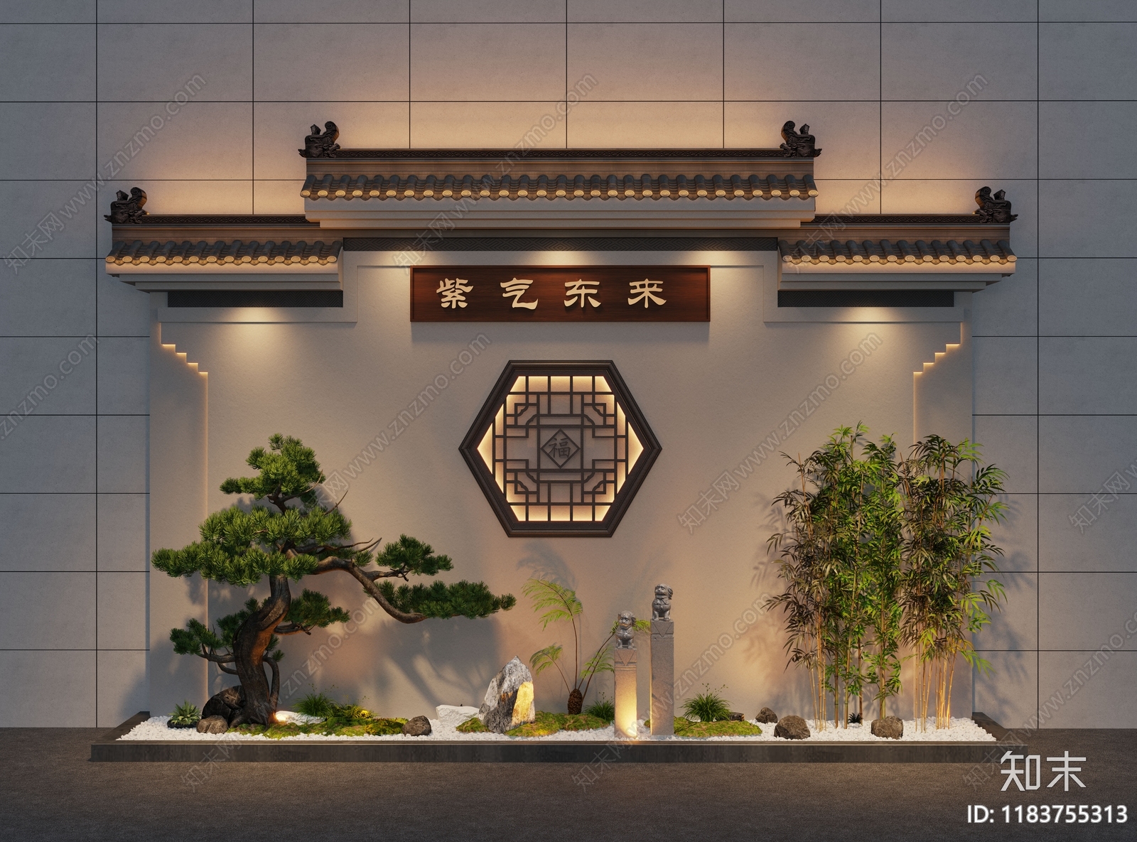 新中式其他建筑外观3D模型下载【ID:1183755313】